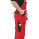 Monterkové nohavice ROBIN s náprsenkou predĺžené červeno-čierne