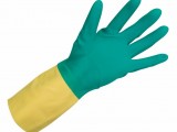 Pracovné rukavice kombinácia žltého latexu a zeleného neoprénu