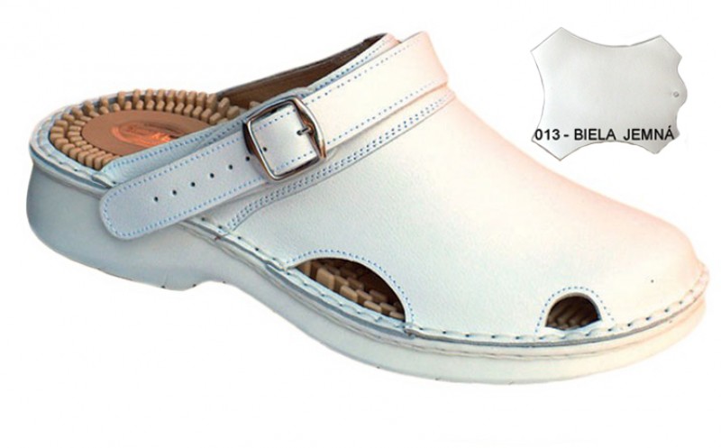 Pánske sandále s prackou 05-512/P, biela hladká - 011