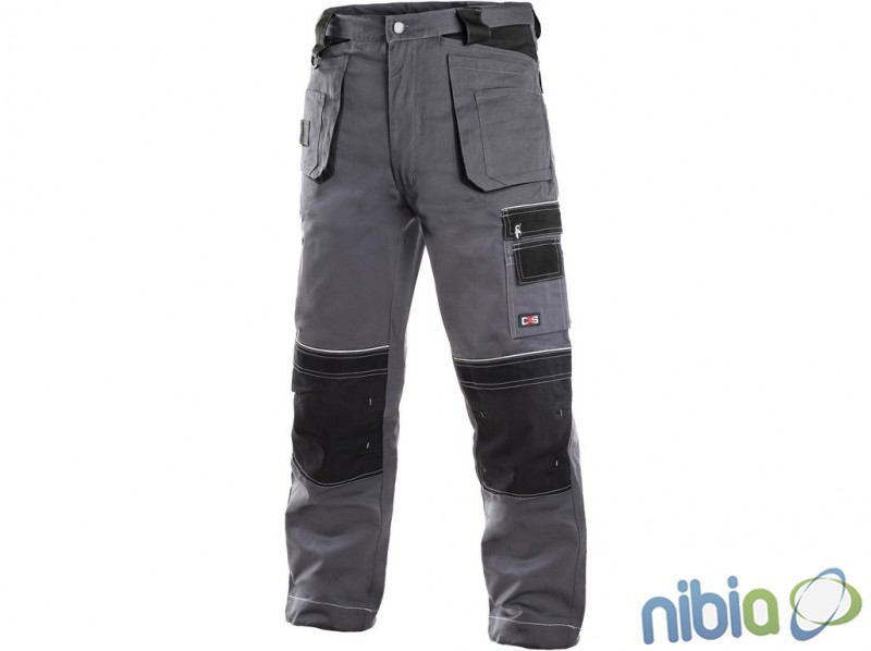 Pracovné nohavice TEODOR šedo-čierne predlžené zimné